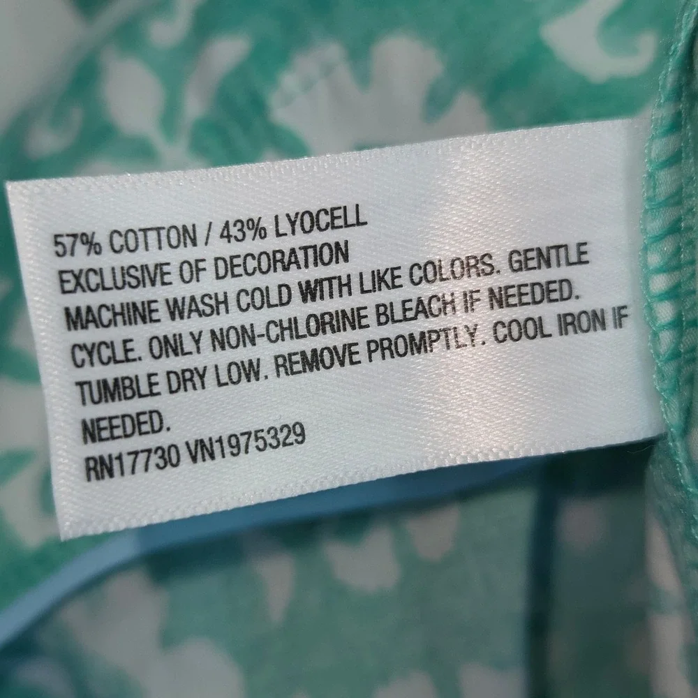 Roller Rabbit‎ Boxer Shorts Womens Small Green White Floral Scalloped Hem New